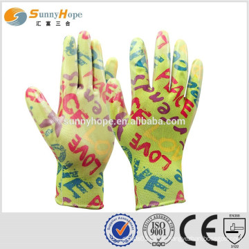 Sunnyhope nitrile recubiertos guantes de jardín para las mujeres